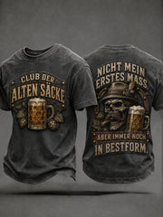 Men's Funny Oktoberfest Print Beer Lover Casual T-shirt