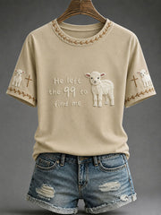 Women's "He Left The 99 To Find Me" Faith Casual T-shirt