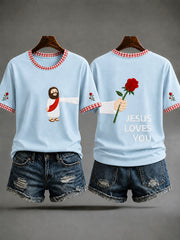Women's "Jesus Loves You" Fun Faith Casual T-shirt
