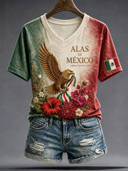 Women's Mexico Independence Day Art Printed T-shirt
