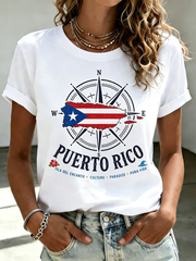 Women's Puerto Rico Printed short-sleeved T-shirt