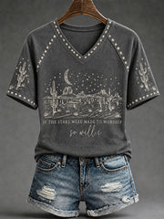 Woman's "If the stars were made to worship, so will I" - Psalm 148 Christian Casual T-shirt