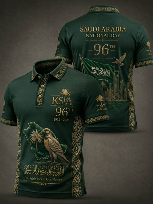 Men's Saudi Arabia's 96th National Day polo shirt