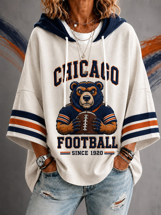 Women's Football Gameday Gift For Football Fans Casual Short-Sleeve Hoodie