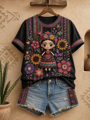 Women's Mexico Independence Day Art Printed T-shirt