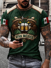 Men's Mexico Independence Day Art Printed T-shirt