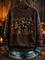 Women's Mexico Day of The Dead Art Printed Sweatshirt