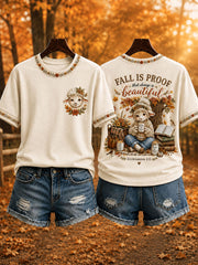 Women’s Christian Fall Lamb Graphic Print Casual T-Shirt