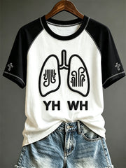 Women's YHWH Christian Breath Lungs Print short sleeve T-shirt