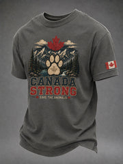 Men's Canada Strong Printed Casual T-Shirt