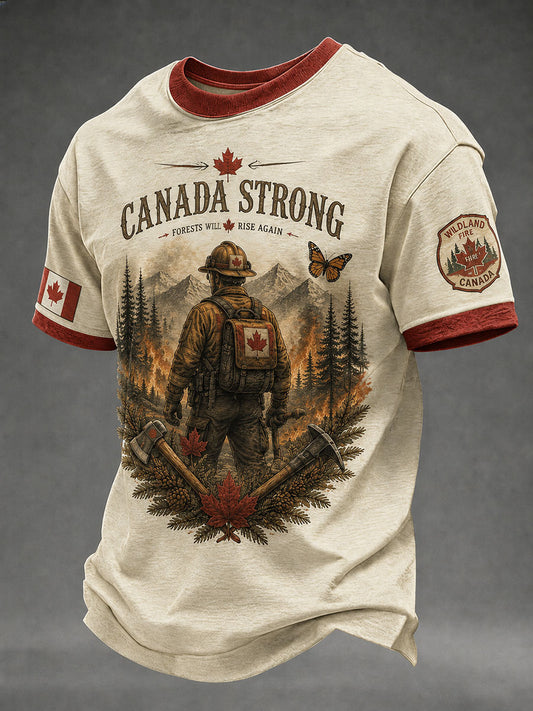 Men's Canada Strong Printed Casual T-Shirt