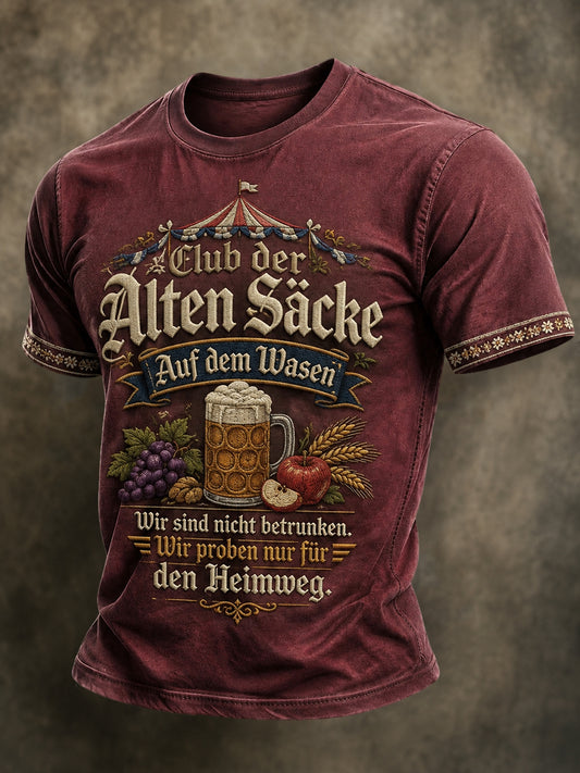 Men's Cannstatter Volksfest Funny Slogan Printed T-shirt