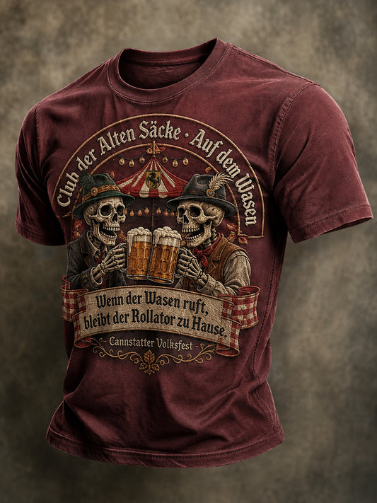 Men's Cannstatter Volksfest Funny Slogan Printed T-shirt