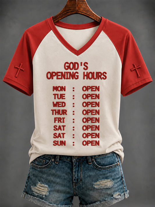 Women's Faith  Printed V-neck T-shirt