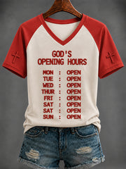 Women's Faith  Printed V-neck T-shirt