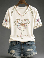 Women's"Faith Hope Love" Faith Floral Print Casual T-Shirt