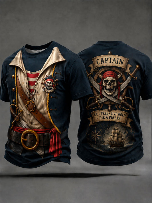 Men's Pirate Captain Printed T-Shirts