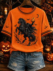Women's Headless Horseman Halloween Casual T-Shirt