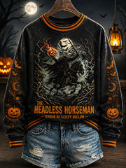 Women's Headless Horseman Halloween Casual Regular Sweatshirt