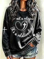 Women's Faith Print Casual Sweatshirt