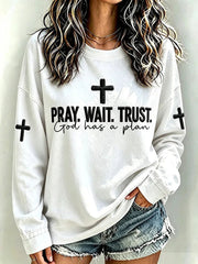 Women's Faith Print Casual Sweatshirt