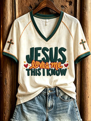 Women's faith theme slogan casual  short-sleeved T-shirt