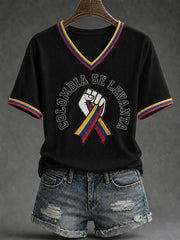 Women's Colombia Se Levanta Printed Casual T-Shirt