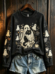 Women's Halloween Elements Pattern Printed Casual Sweatshirt