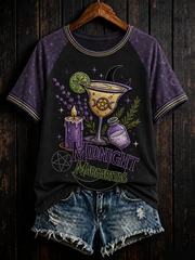 Women's Midnight Margaritas Print round neck short sleeve T-shirt