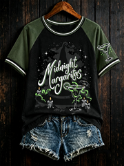Women's Midnight Margaritas Print round neck short sleeve T-shirt
