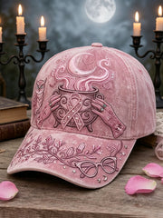 Vintage Halloween Witch Pink Ribbon Print Unisex Hat