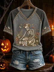 Women's  Mahjong Halloween Casual T-Shirt