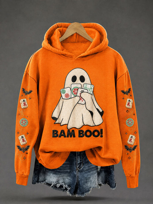 Women's Mahjong Halloween Ghost Casual Regular Sweatshirt
