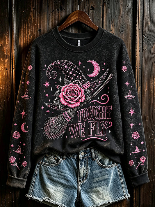 Women's Halloween Theme Pattern Printed Casual Sweatshirt