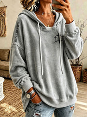 Women's 'WALK BY FAITH' Printed Casual Hoodie