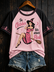 Women's in october we wear pink short-sleeved T-shirt