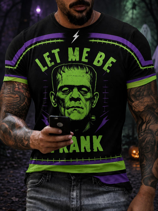 Men's Halloween Let Me Be Frank Printed T-shirt