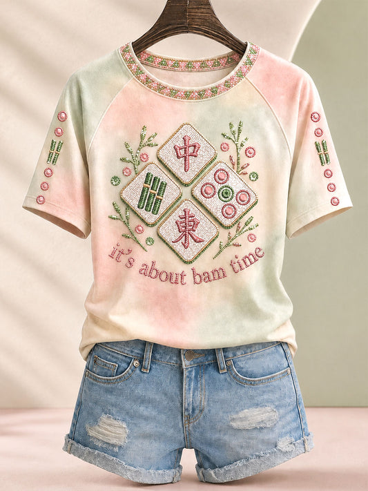 Women’s clothing 'it's about bam time' Mahjong T-shirts