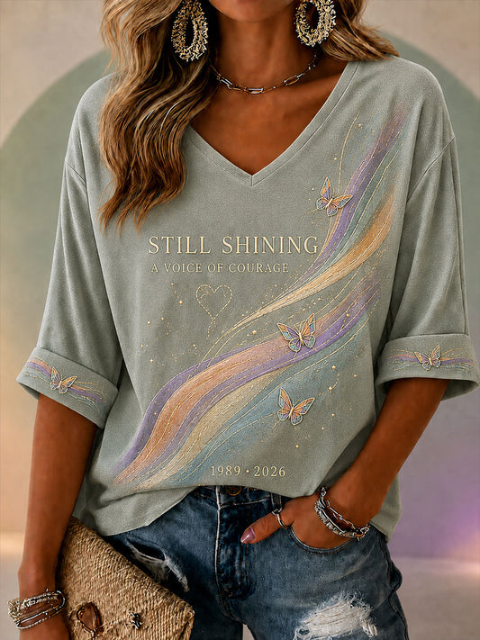 Women's "Still shining" V-neck T-shirts