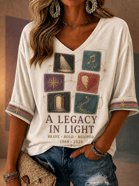 Women's "A LEGACY IN LIGHT" V-neck T-shirts