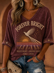 Women's "Forever Bright" V-neck T-shirts