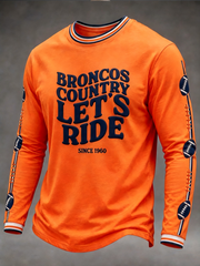 Men's Football Gameday Gift For Football Fans long sleeve round neck T-shirt