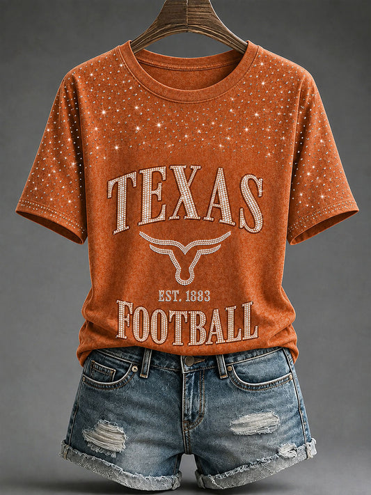 Women's Game Day Football Print Casual T-shirt