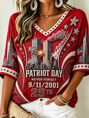 Women's PATRIOT DAY NEVER FORGET 9/11/2001  25TH  T-Shirt