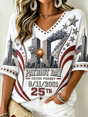 Women's PATRIOT DAY NEVER FORGET 9/11/2001  25TH  T-Shirt