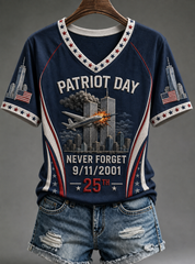 Women's PATRIOT DAY NEVER FORGET 9/11/2001  25THT-shirt