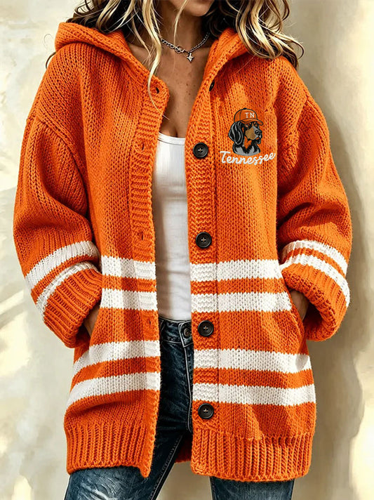 Women's Game Day Football Print Casual Hoodie Jacket