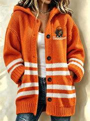 Women's Game Day Football Print Casual Hoodie Jacket