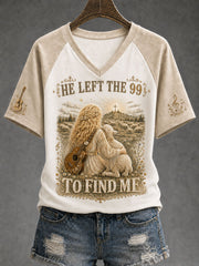 Women's Faith "HE LEFT THE 99 TO FIND ME" Commemorative T-shirt