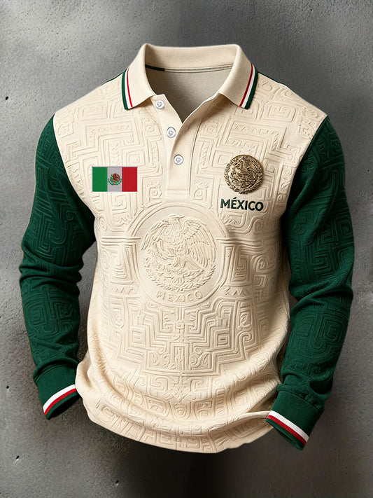 Men's Mexico Independence Day Art Printed Casual Tops